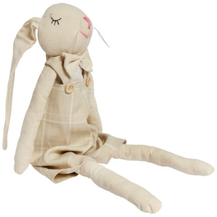 Zając siedzący Ozdoba Wielkanocna Figurka w sukience  w kratę 48 cm II