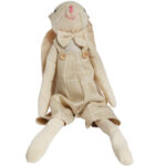 Zając siedzący Ozdoba Wielkanocna Figurka w sukience  w kratę 48 cm II - obrazek 2