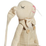 Zając siedzący Ozdoba Wielkanocna Figurka w sukience  w kratę 48 cm II - obrazek 3