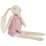 Zając siedzący Ozdoba Wielkanocna Figurka w sukience  w kratę 48 cm