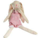 Zając siedzący Ozdoba Wielkanocna Figurka w sukience  w kratę 48 cm - obrazek 2