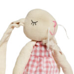 Zając siedzący Ozdoba Wielkanocna Figurka w sukience  w kratę 48 cm - obrazek 3