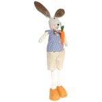 Zając w spodniach z marchewką Ozdoba Wielkanocna Figurka 60 cm - obrazek 3