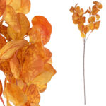 SZTUCZNE KWIATY EUKALIPTUS LIŚCIE 84 cm GAŁĄZKA DEKORACYJNA POMARAŃCZOWA