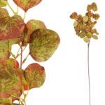 SZTUCZNE KWIATY EUKALIPTUS LIŚCIE 84 cm GAŁĄZKA DEKORACYJNA ŻÓŁTA