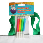 Torba wielkanocna do kolorowania + pisaki 33 x 22 cm kwiaty - obrazek 2