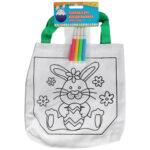 Torba wielkanocna do kolorowania + pisaki 33 x 22 cm zając