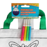 Torba wielkanocna do kolorowania + pisaki 33 x 22 cm zając - obrazek 2