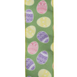 WSTĄŻKA DEKORACYJNA Z JAJKAMI ZIELONA 2,7M WIOSNA/WIELKANOC - obrazek 3