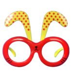 Okulary Plastikowe z Uszami Zająca w Kolorze Czerwono-Żółtym