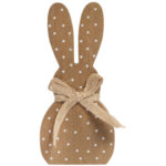 ZAJĄCZEK ZAJĄC DREWNIANY KRÓLIK WIELKANOCNY W KROPKI 17 CM