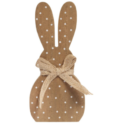 ZAJĄCZEK ZAJĄC DREWNIANY KRÓLIK WIELKANOCNY W KROPKI 17 CM