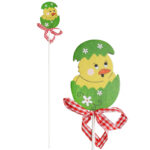 Kurczak wielkanocny w skorupce pik do dekoracji stroik ozdobny zielony