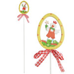 Kura wielkanocna w jajku na piku do dekoracji stroik ozdobny