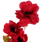 GAŁĄZKA 4 JESIENNYCH KWIATÓW do wazonu czerwone  ANEMONY 90 cm - obrazek 3