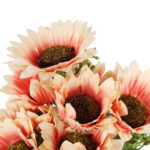 BUKIET SŁONECZNIKÓW Z DODATKAMI sztuczne kwiaty do wazonu KOMPOZYCJA łososiowa 42 cm - obrazek 3