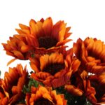 BUKIET SŁONECZNIKÓW Z DODATKAMI sztuczne kwiaty do wazonu KOMPOZYCJA pomarańczowa 42 cm - obrazek 3
