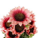 BUKIET SŁONECZNIKÓW Z DODATKAMI sztuczne kwiaty do wazonu KOMPOZYCJA różowa 42 cm - obrazek 3