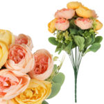 BUKIET 12 PIWONII PEONII KOMPOZYCJA DO WAZONU W KOLORACH ŻÓŁTYCH 36 CM