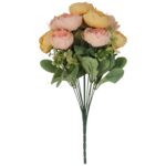 BUKIET 12 PIWONII PEONII KOMPOZYCJA DO WAZONU W KOLORACH ŻÓŁTYCH 36 CM - obrazek 2