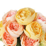 BUKIET 12 PIWONII PEONII KOMPOZYCJA DO WAZONU W KOLORACH ŻÓŁTYCH 36 CM - obrazek 3