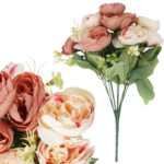 BUKIET 12 PIWONII PEONII KOMPOZYCJA DO WAZONU W KOLORACH BRĄZU I KREMU 36 CM