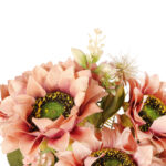 BUKIET 9 SŁONECZNIKÓW Z DODATKAMI sztuczne kwiaty do wazonu KOMPOZYCJA  łososiowa 43 cm - obrazek 3