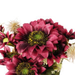 BUKIET 9 SŁONECZNIKÓW Z DODATKAMI sztuczne kwiaty do wazonu KOMPOZYCJA  różowa 43 cm - obrazek 3