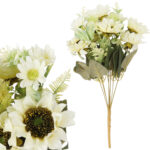 BUKIET 9 SŁONECZNIKÓW Z DODATKAMI sztuczne kwiaty do wazonu KOMPOZYCJA  pomarańczowa 43 cm