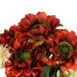 BUKIET 9 SŁONECZNIKÓW Z DODATKAMI sztuczne kwiaty do wazonu KOMPOZYCJA  brązowa 43 cm - obrazek 3