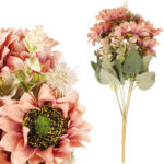 BUKIET 9 SŁONECZNIKÓW Z DODATKAMI sztuczne kwiaty do wazonu KOMPOZYCJA  łososiowa 43 cm