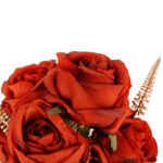 BUKIET 9 RÓŻ Z DODATKAMI sztuczne kwiaty do wazonu KOMPOZYCJA czerwona 46 cm - obrazek 3