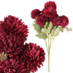 BUKIET 9 CHRYZANTEM sztucznych kwiatów ZŁOCIENI do wazonu STROIK CZERWONY
