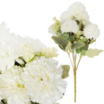 BUKIET 9 CHRYZANTEM sztucznych kwiatów ZŁOCIENI do wazonu KOMPOZYCJA BIAŁA