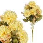 BUKIET 9 CHRYZANTEM sztucznych kwiatów ZŁOCIENI do wazonu KOMPOZYCJA ŻÓŁTA