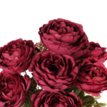 BUKIET 9 RÓŻ Z DODATKAMI sztuczne kwiaty do wazonu KOMPOZYCJA bordowa 40 cm - obrazek 3