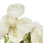 BUKIET 9 RÓŻ Z DODATKAMI sztuczne kwiaty do wazonu KOMPOZYCJA biała 40 cm - obrazek 3