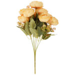 BUKIET 9 RÓŻ Z DODATKAMI sztuczne kwiaty do wazonu KOMPOZYCJA żółta 40 cm - obrazek 2