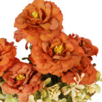 BUKIET 9 PIWONII Z DODATKAMI sztuczne kwiaty do wazonu KOMPOZYCJA pomarańczowa 37 cm - obrazek 3