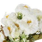 BUKIET 9 PIWONII Z DODATKAMI sztuczne kwiaty do wazonu KOMPOZYCJA biała 37 cm - obrazek 2