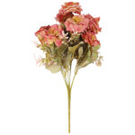 BUKIET 9 PIWONII Z DODATKAMI sztuczne kwiaty do wazonu KOMPOZYCJA różowo-żółta 37 cm - obrazek 2