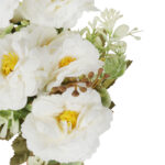 BUKIET 9 PIWONII Z DODATKAMI sztuczne kwiaty do wazonu KOMPOZYCJA biała 37 cm - obrazek 3