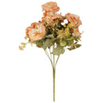 BUKIET 9 PIWONII Z DODATKAMI sztuczne kwiaty do wazonu KOMPOZYCJA kremowa 37 cm - obrazek 2