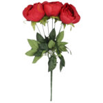 BUKIET 7 PIWONII sztuczne kwiaty do wazonu KOMPOZYCJA czerwona 48 cm - obrazek 2