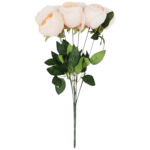 BUKIET 7 PIWONII sztuczne kwiaty do wazonu KOMPOZYCJA kremowa 48 cm - obrazek 2