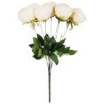 BUKIET 7 PIWONII sztuczne kwiaty do wazonu KOMPOZYCJA żółta 45 cm - obrazek 2