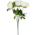 BUKIET 7 PIWONII sztuczne kwiaty do wazonu KOMPOZYCJA biała 45 cm - obrazek 2