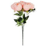 BUKIET 7 PIWONII sztuczne kwiaty do wazonu KOMPOZYCJA łososiowa 48 cm - obrazek 2