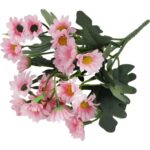 BUKIET RÓŻOWYCH MARGARETEK - 5 GAŁĄZEK - SZTUCZNE KWIATY O WYSOKOŚCI 32 CM - obrazek 3