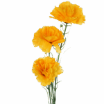 Sztuczny Goździk Żółty - Gałązka 65 cm z Trzema Kwiatami